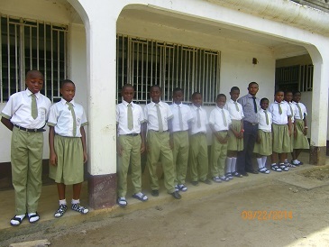 Form Two Students with the French teacher Sept 2014